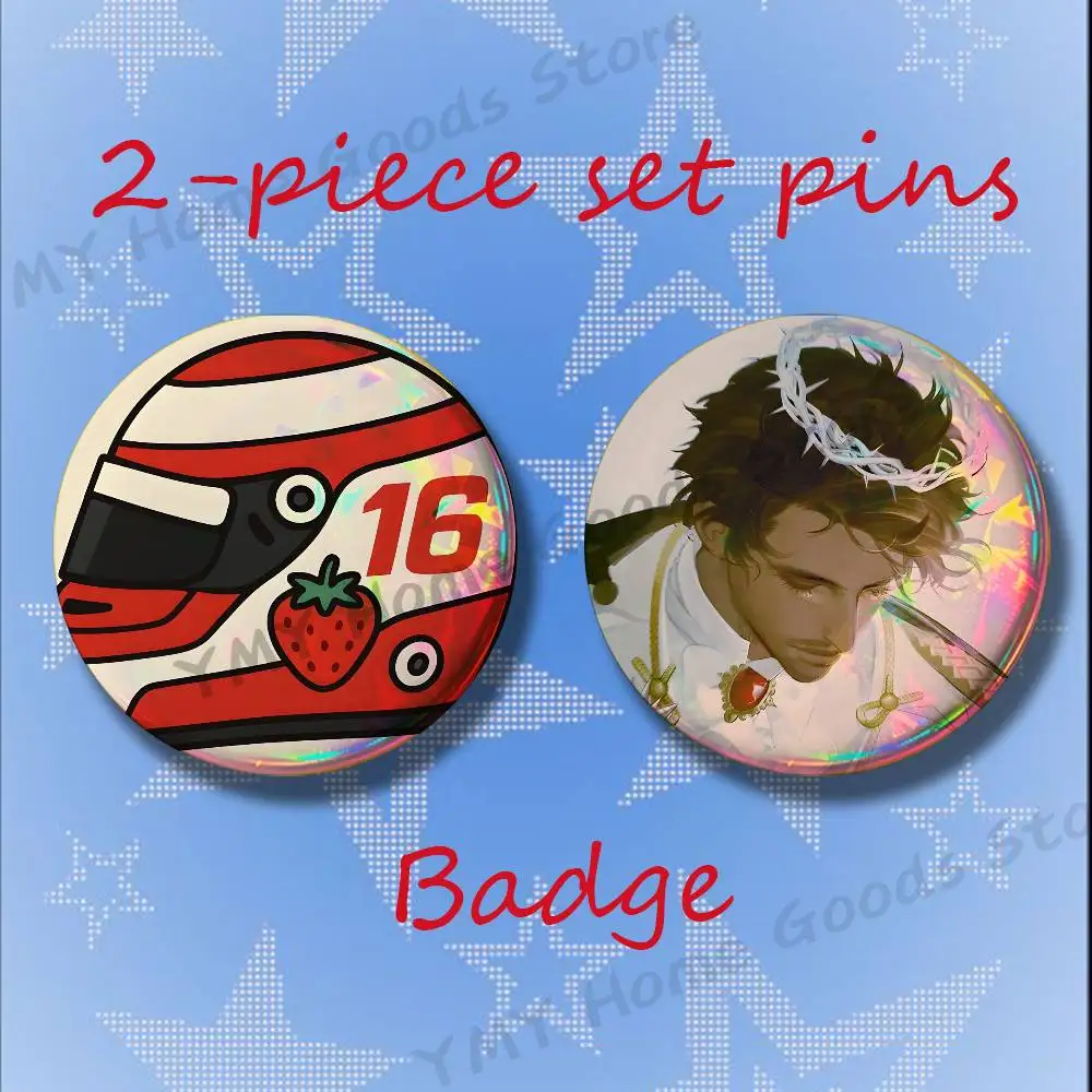 For Racing C-Charles Leclerc Brooches for Backpack Accessories 25 32 44 58 75mm Round 2-piece set Free Mix