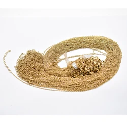 Wholesale 1.2mm stainless steel Necklace Rope 40+5cm gold color Chain Lobster Clasp DIY Jewelry Accessories 100pcs/lot Wholesale