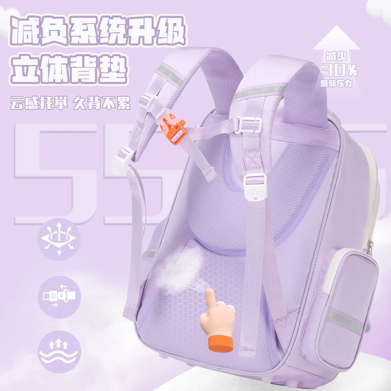 2025 New Sanrio Croomy Children's School Backpack for Girls, Large Capacity, Shoulder Bag for Back to School