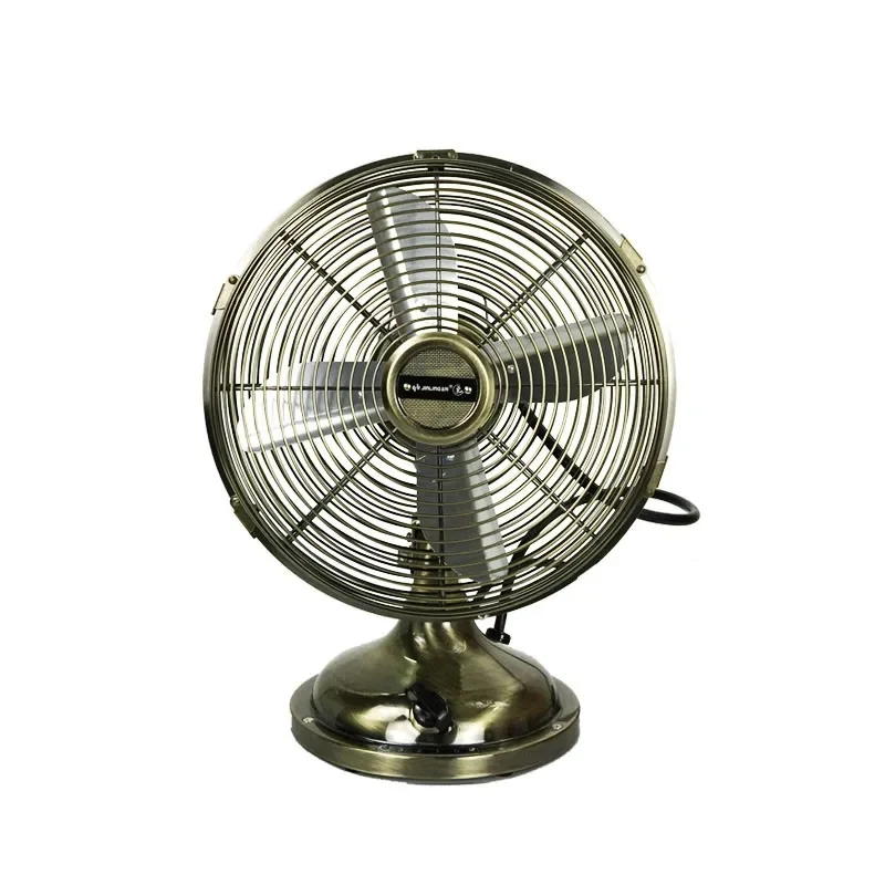 220V Europese Stijl Standaard Ventilator Met Gouden Lynx Aluminium Bladen-Klassieke Retro Vloerventilator