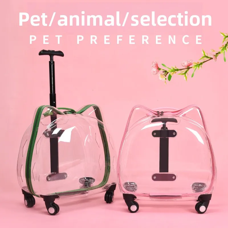 Cat bag trolley case Pet going out portable belt Bubble case Transparent space capsule Dog going out Suitcase Cat backpack