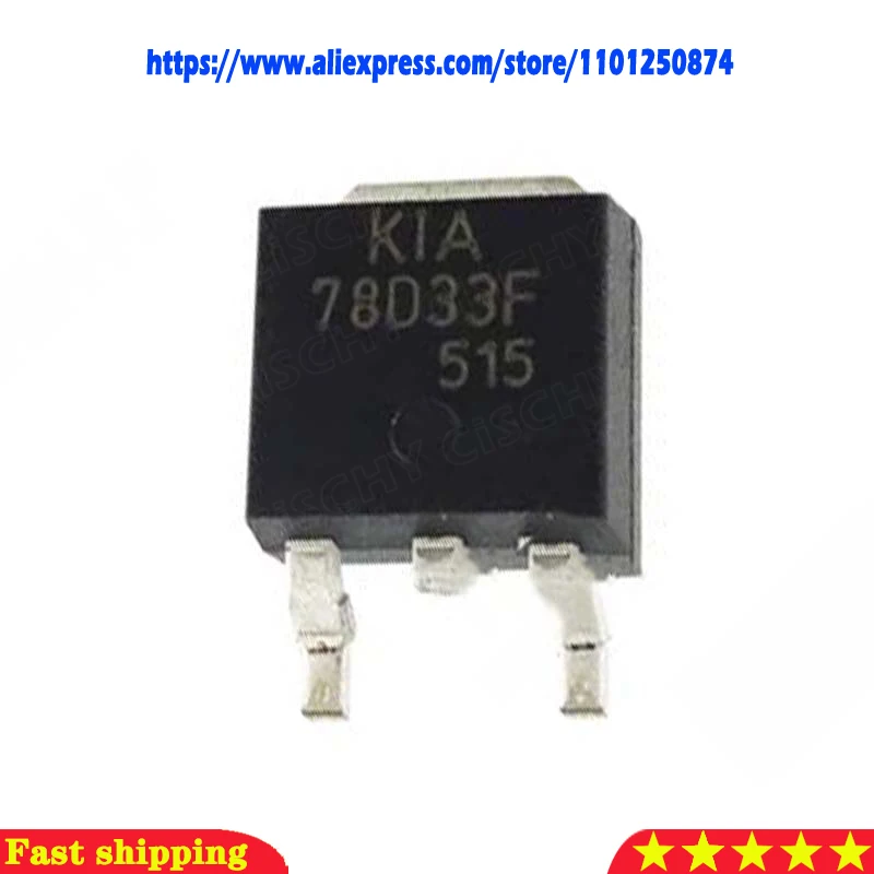 10pcs/lot KIA78D33F 78D33F TO-252  KIA78D33  78D33   In Stock