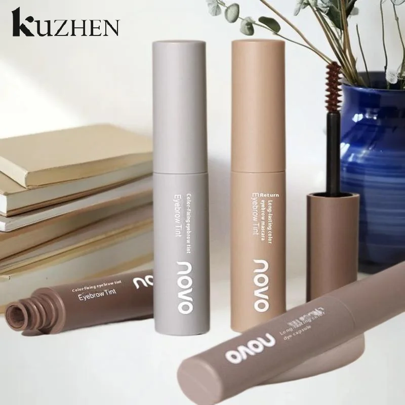 Creme de sobrancelha tingido líquido, de longa duração, à prova d'água, natural, marrom escuro, intensificador de sobrancelha, 4 cores, rímel cosmético