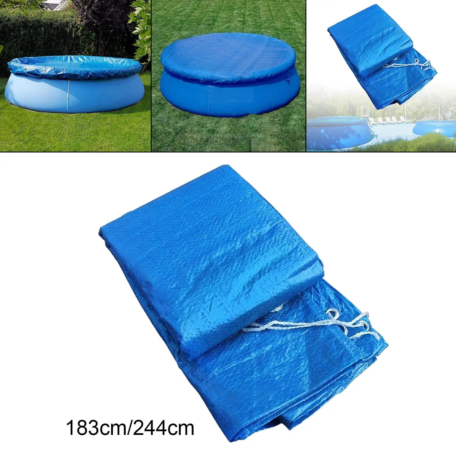 Pool Spa Hot Tub Guard Cover Round Tarp Sheet Waterproof Dustproof for Above Ground Inground Swimming Pool Lid
