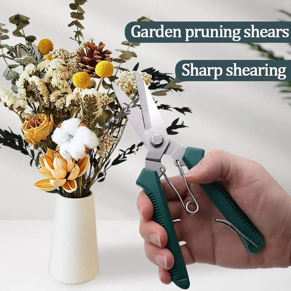

190mm Bonsai Pruning Scissors, Stainless Steel Straight Blade, Sharp Durable Cutter with Non-slip Handle for Garden Plant Care