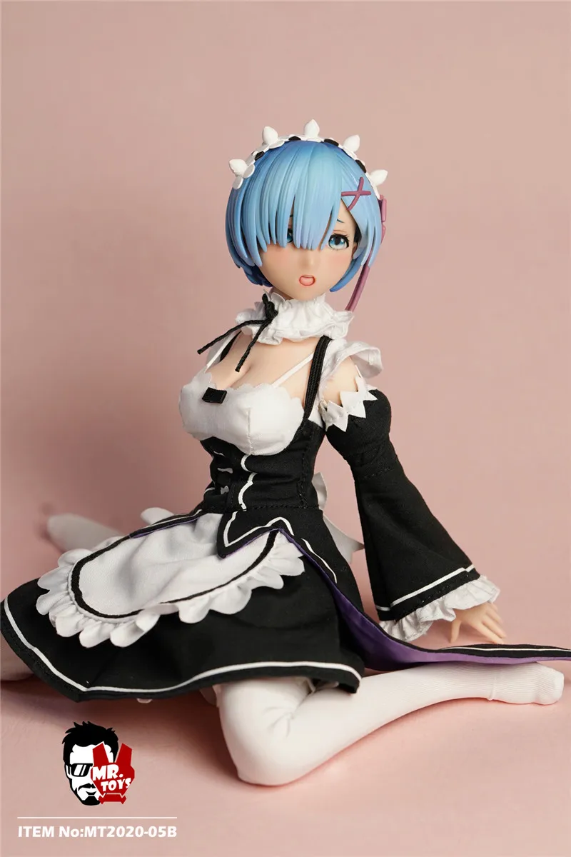 In magazzino MR.TOYS MT2020-05 1/6 Anime Girl Rem Ram Maid testa delicata scultura cameriera abbigliamento modello Fit 12 ''Action Figure femminile