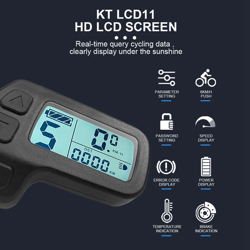 Electric Bike Display Ebike Display KT-LCD11 Mini Display 24V 36V 48V For Kunteng Controller Ebike Panel