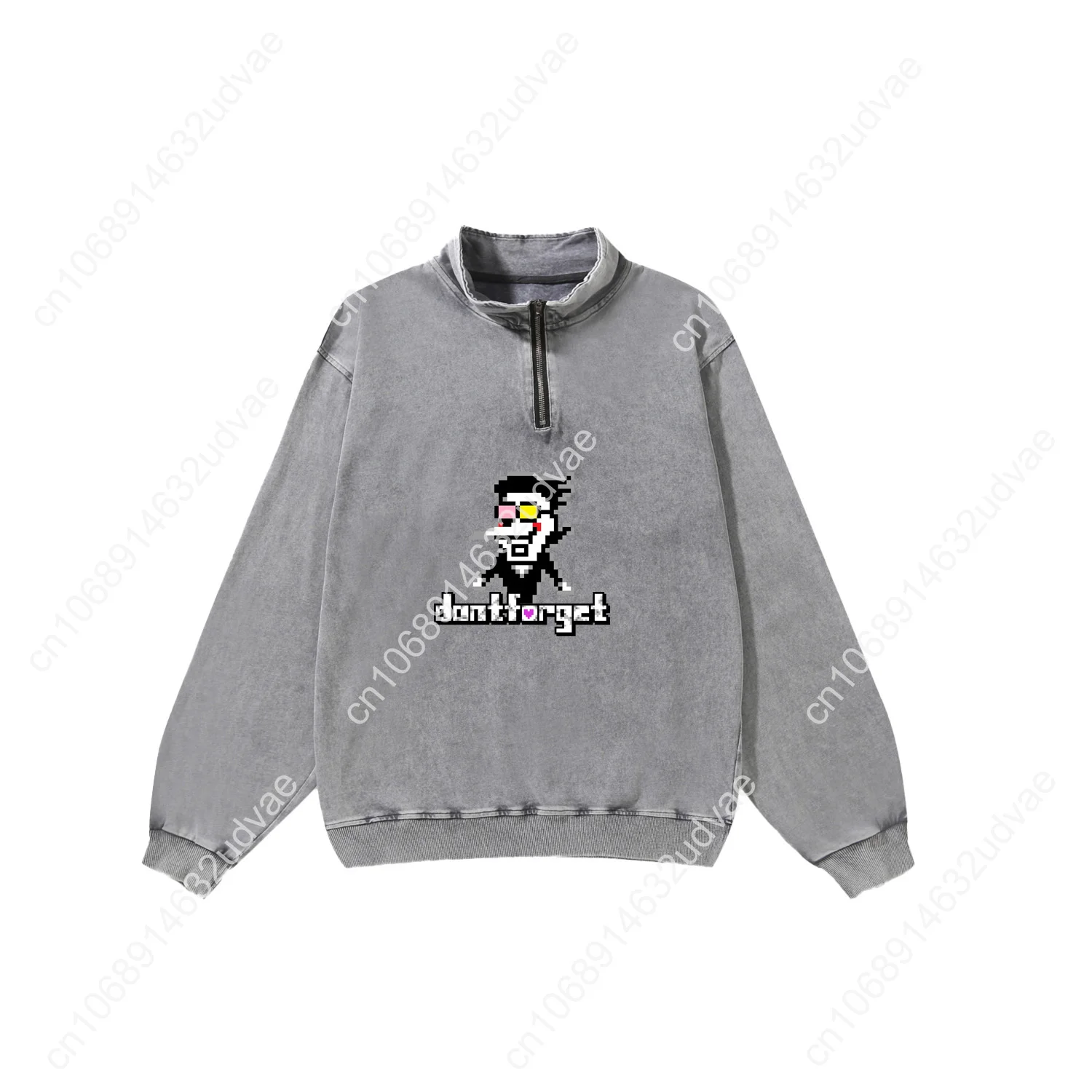 Deltarune Spamton Undertale Retro Sweatshirt Man Woman Teenager Vintage Pullover Half Zipper Sweat Shirt Custom Sleeved Tshirt