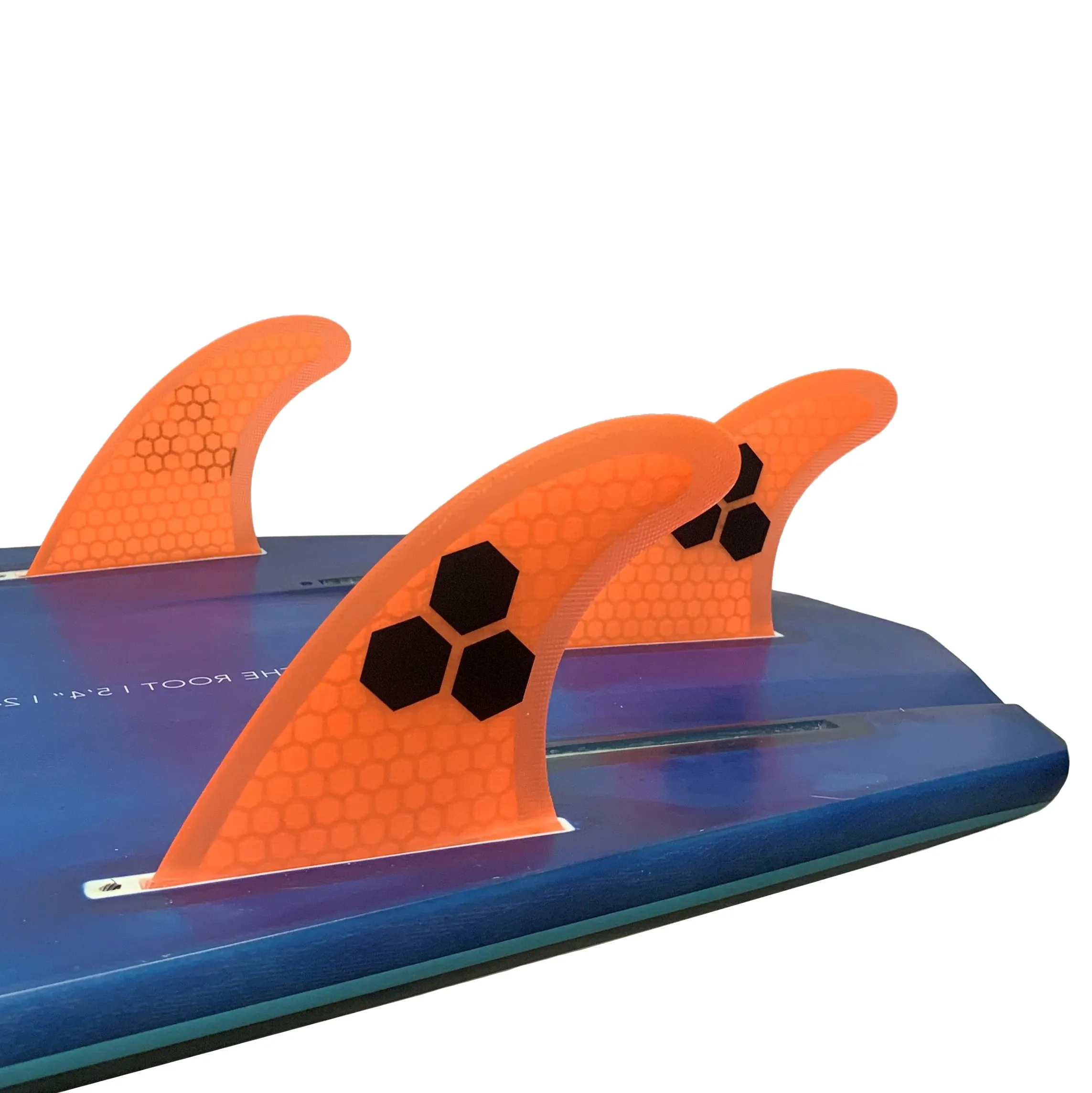 Single Tab Tri Fin Set M Size Medium Surf Fin Surfboard Orange/Yellow/White/Green/Blue/Grey Honeycomb Fiberglass Fins