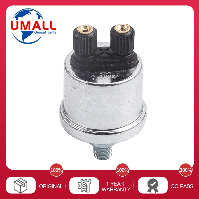 Universal VDO Oil Crew Plug Alarm Pressure Sensor 0 to 10 Bars 1/4NPT 1/8NPT Diesel Generator Part