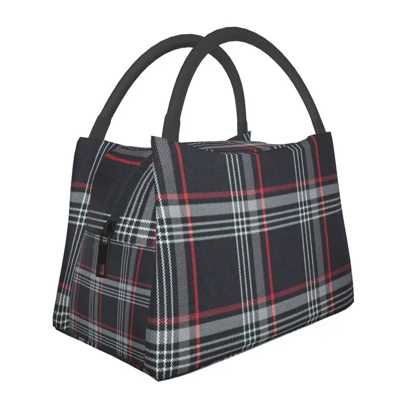 

GTI Tartan Plaid Pattern Insulated Lunch Bags Women Leakproof Geometric Textured Thermal Cooler Bento Box Office Picnic Travel