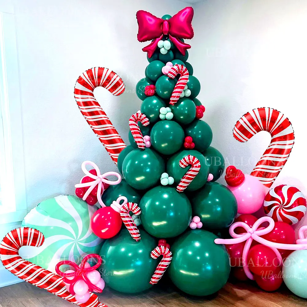 5-50pcs Christmas Candy Foil Balloons Balloons Sweet Candy Cane Balloons for Birthday Christmas Xmas New Year Party Decor Favor