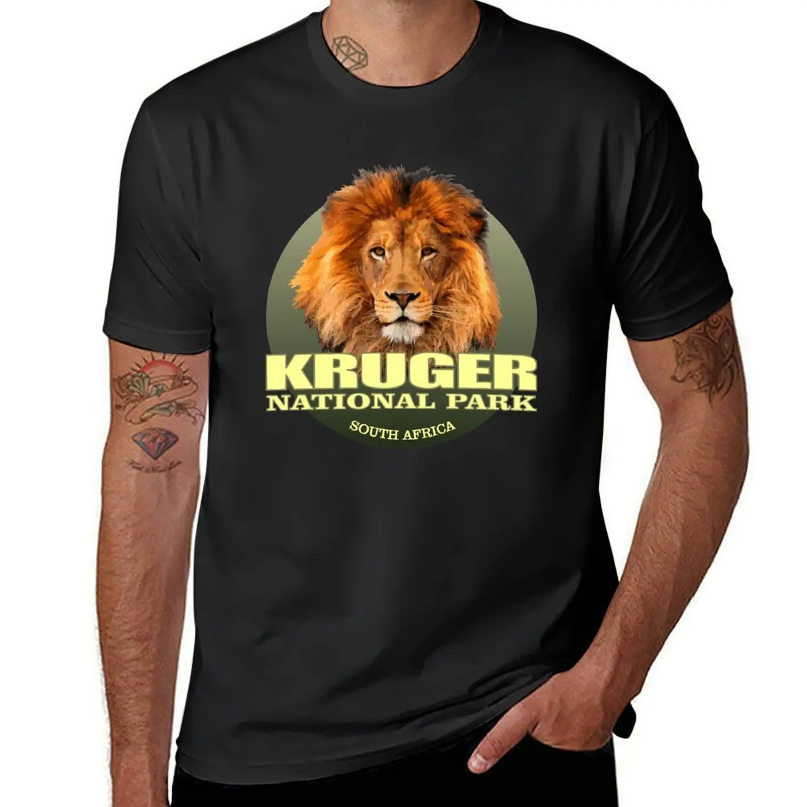 Kruger National Park (Lion)(WT) T-Shirt anime boys whites sweat shirts, men