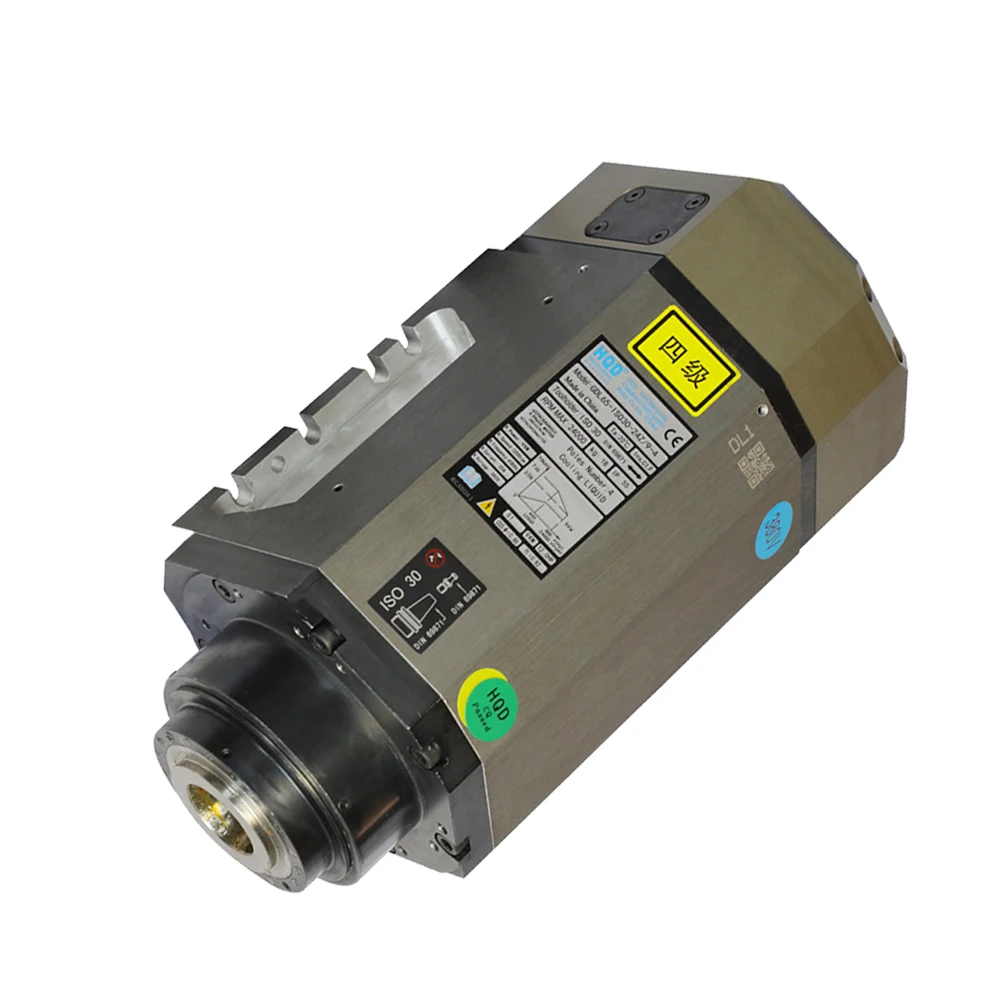 HQD Two-axis 5 Axis  9Kw 18000RPM ISO30 Automatic Tool Changing Spindle Motor Equip With AC Head GDL65-ISO30-18Z/9