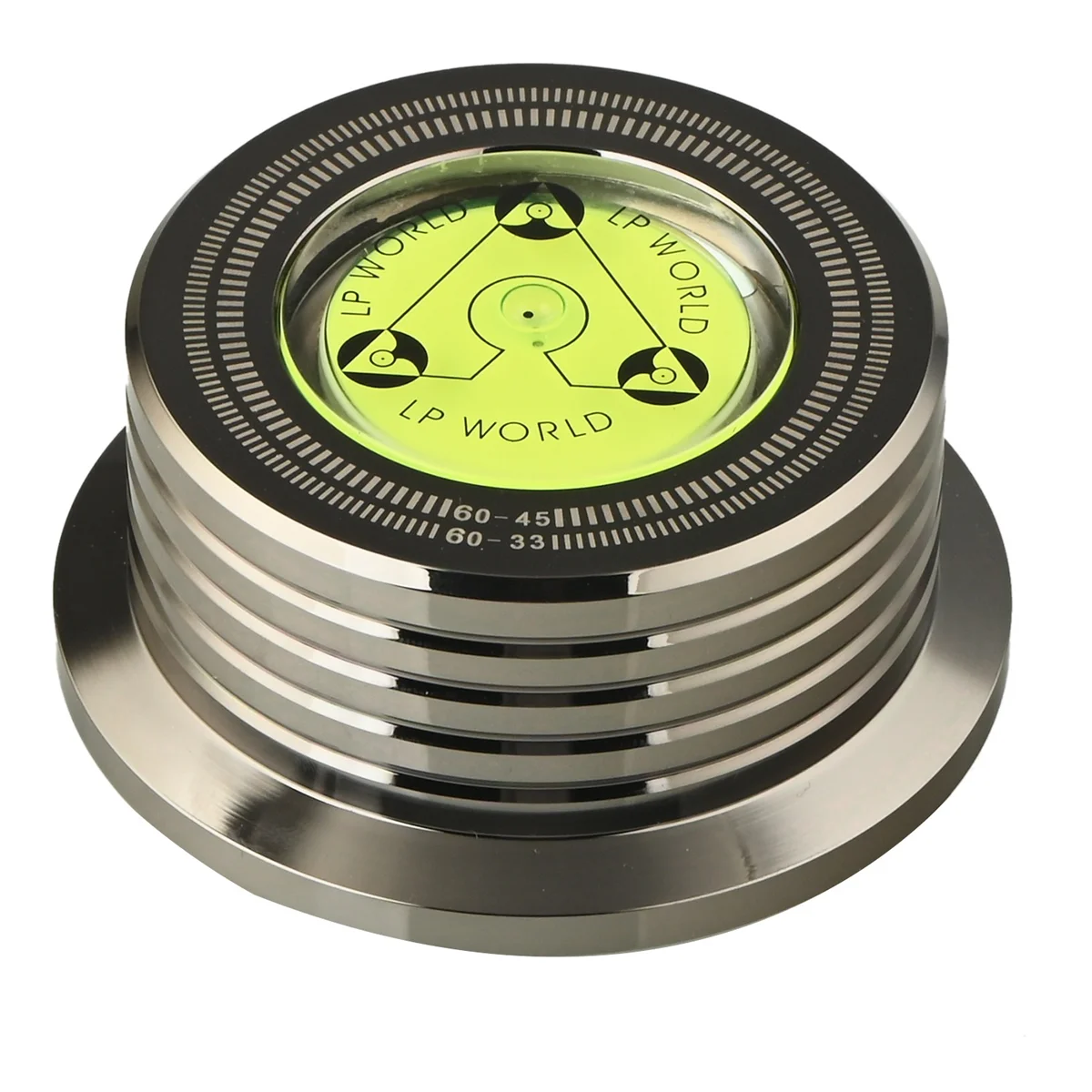 Estabilizador de tocadiscos de DISCO Universal LP 60Hz con nivel, abrazadera de peso de aleación de aluminio, negro brillante