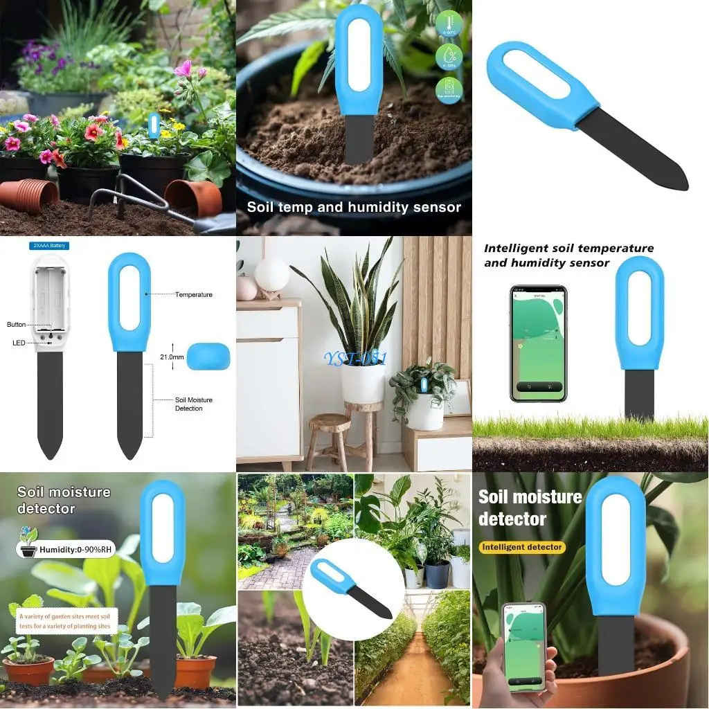 

E15A Portable Soil Moisture & Temperature Sensoring Simple to Operate for homes Gardening
