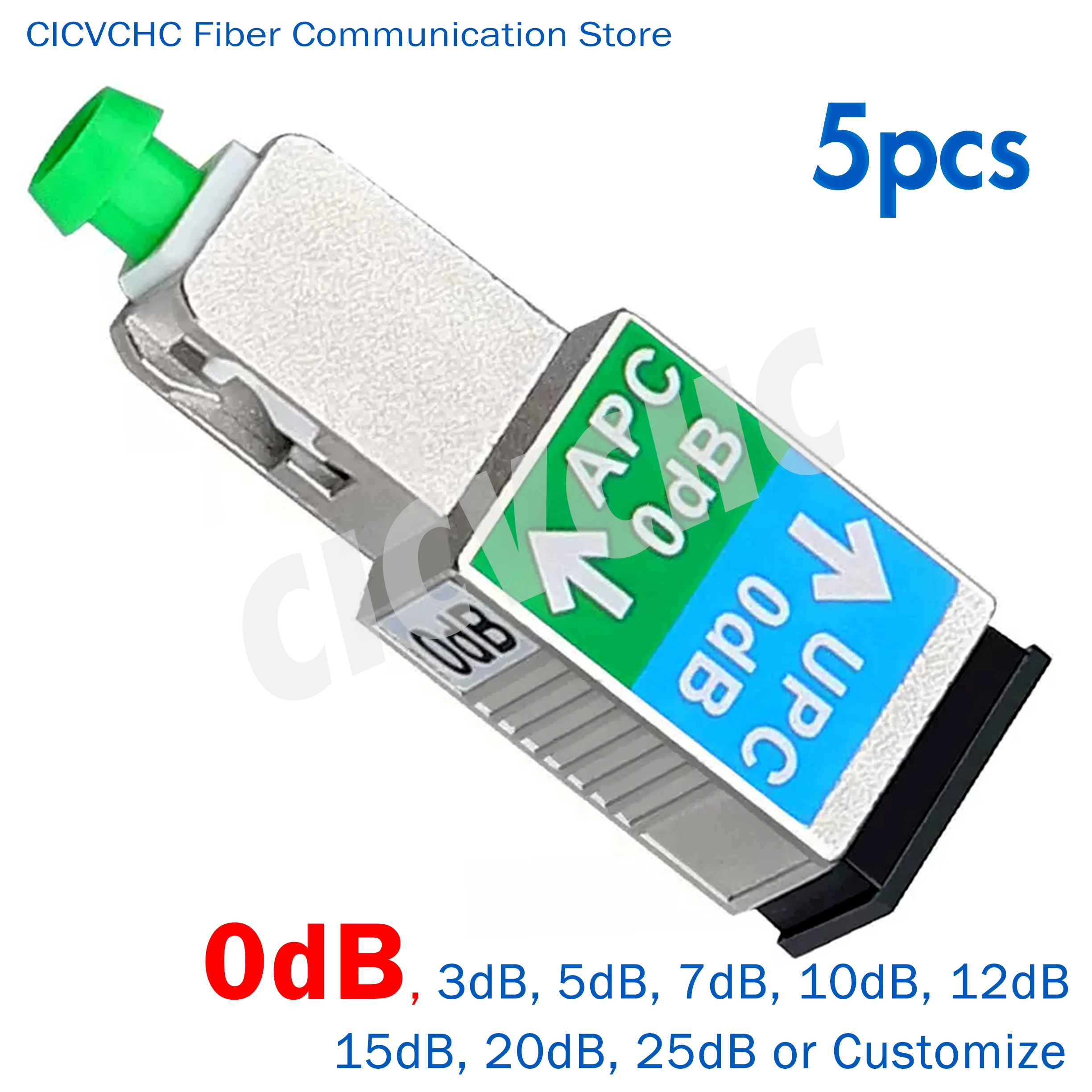 5pcs SC/APC ( Male )-SC/UPC ( Female ) Attenuators (0, 1 to 25dB)/Plug-in type /Fiber Optical