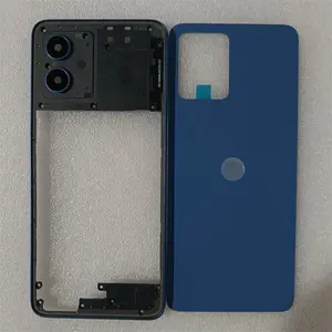 Bilashmart G54 Rear Housing Motorola Moto G54 XT2343 1 XT2343 2 Middle Frame + Back Battery Cover Rear Door Housing Case Replace