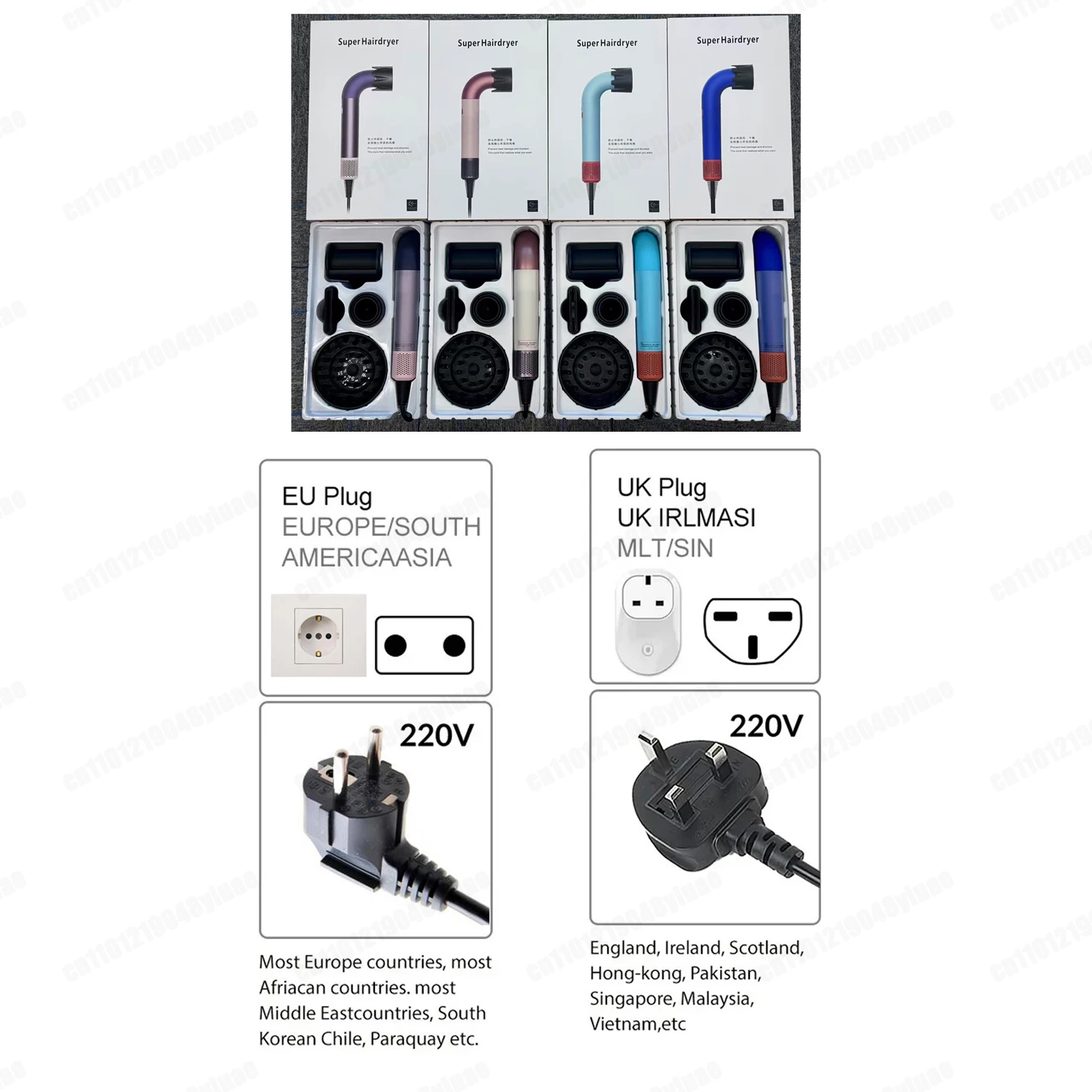 مجفف شعر عالي السرعة 1400 وات 2.7 متر منفاخ شعر بحبل طويل سريع الجفاف أيون سيكادورا بارا كابيلو مع ناشر تصفيف