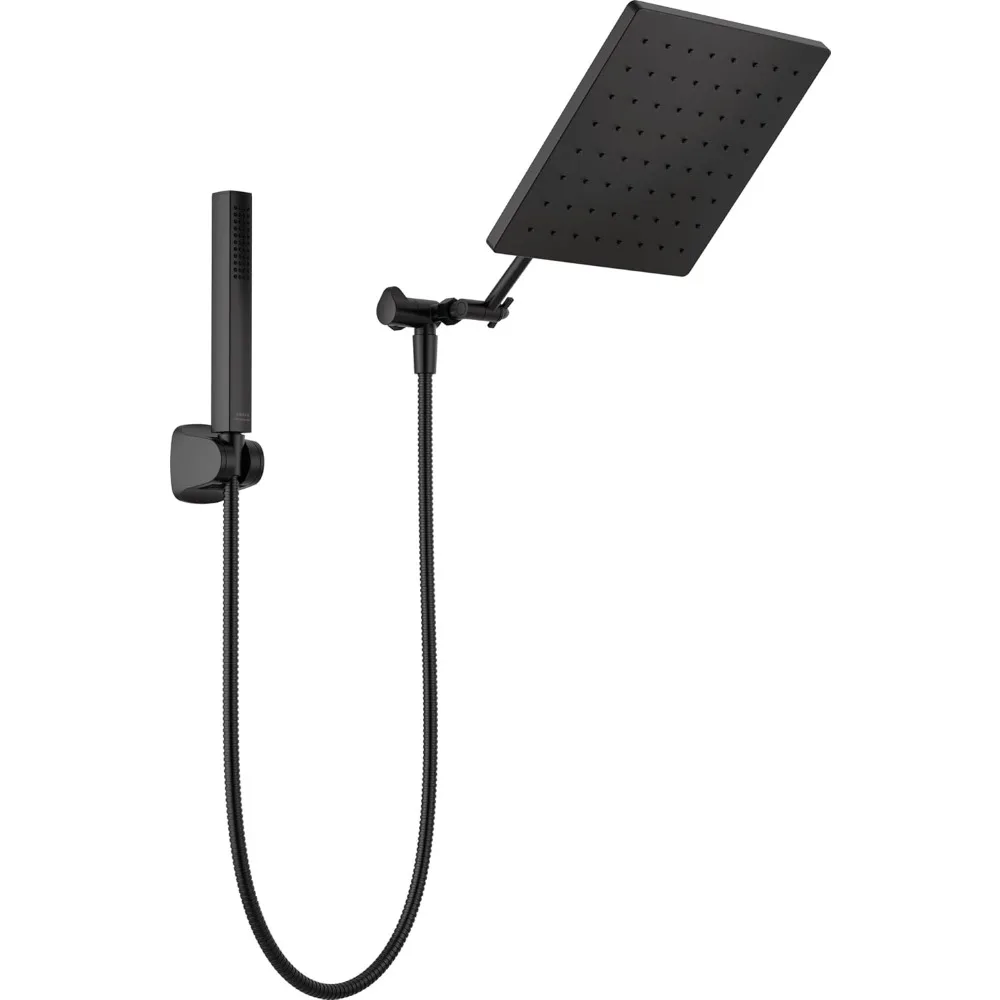 shower head ，Faucet 10-inch Raincan Shower Head and Hand Held Shower Combo, Black Square Head,