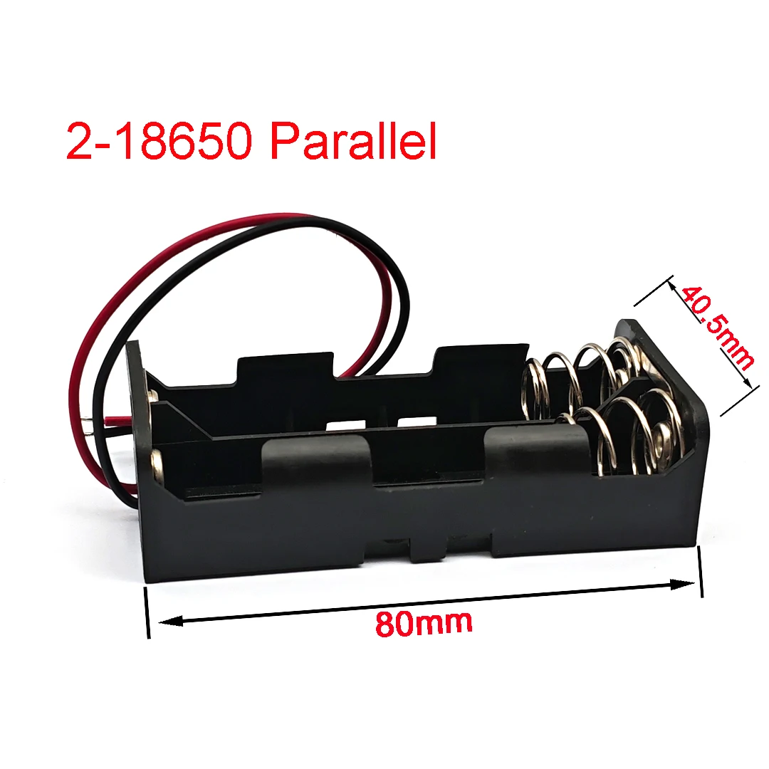 2/3/4-Fach 18650 Batteriehalter-Box, 3,7V Parallel-Batterie-Aufbewahrungsgehäuse mit Rot-Schwarzem Kabel, Federkontakt DIY-Stromversorgung – Detail 2