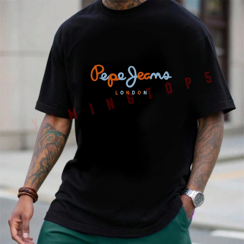 

Vibrant Gradient Letter Print Moto Cotton Tshirt Men Funny Men T-shirt Summer Harajuku Short-Sleeve Top Tees