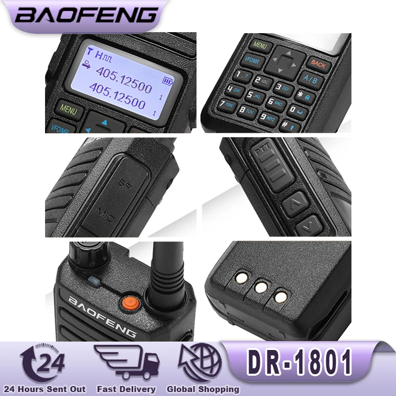 Baofeng DR-1801 Walkie Talkie Tier 1 + 2 Dual Time Slot Digital UV Dual Band 136-174 e 400-470MHz DMR Radio Radio bidirezionale DM-1801