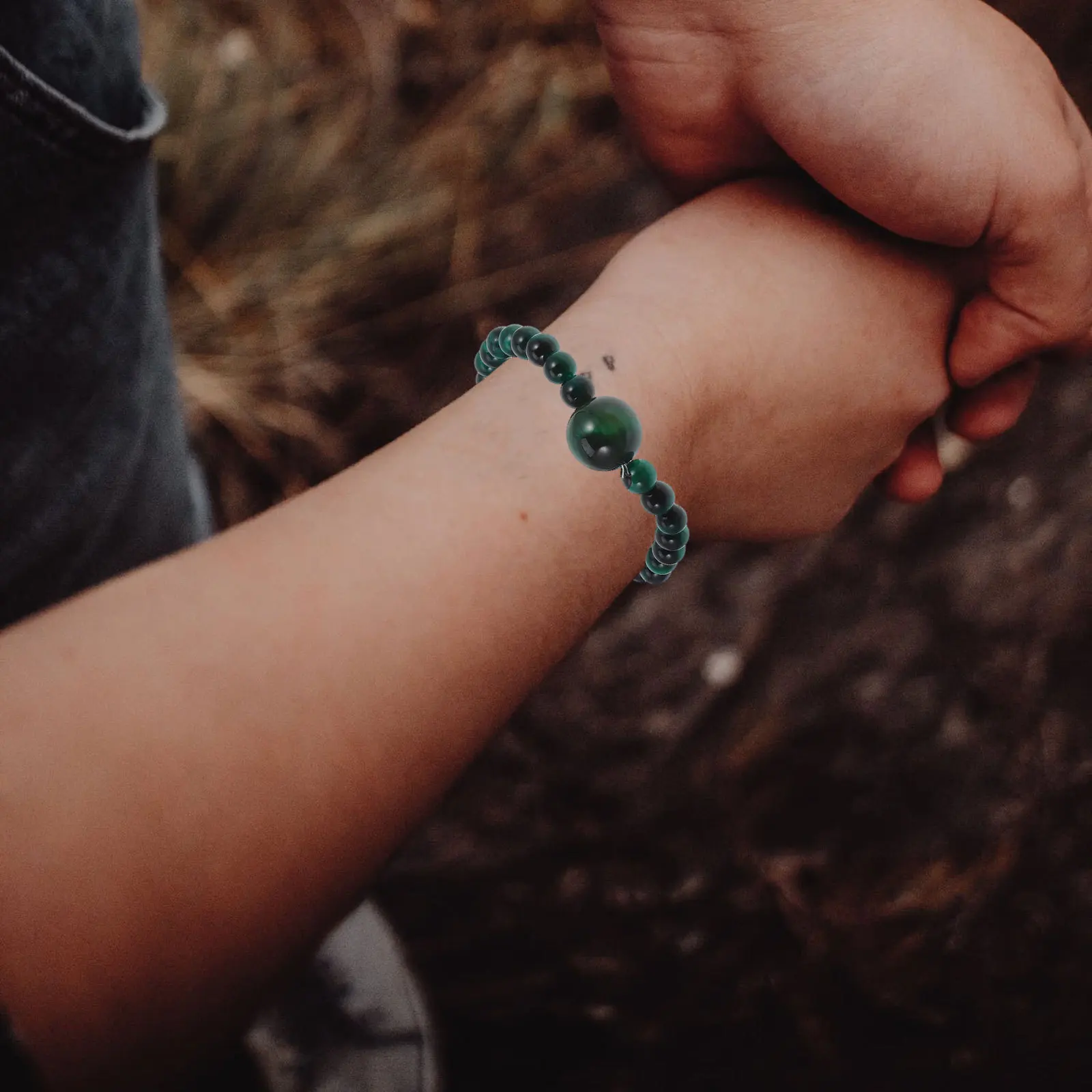 

2Pcs Stone Beads Bracelet Sleek Beaded Bracelets Wrist Jewelry for Women Teens Versatile Daily Accessory Wrist Bracelets