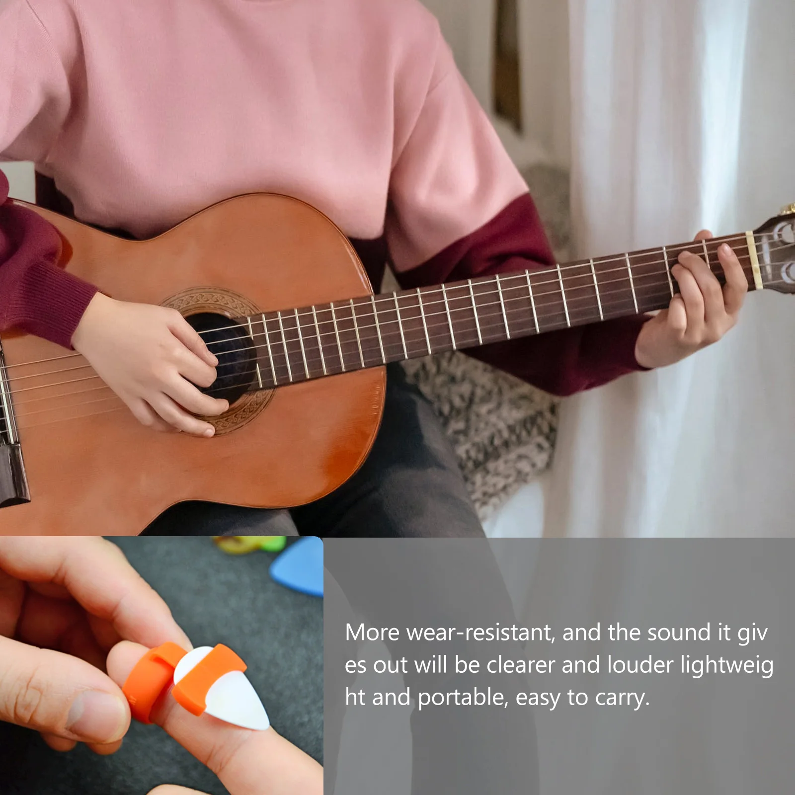 

Non slip Finger Cots Guitar Picks ganizer ange Anti skid Holder Portable Accessories Durable Silicone Multi function Compact