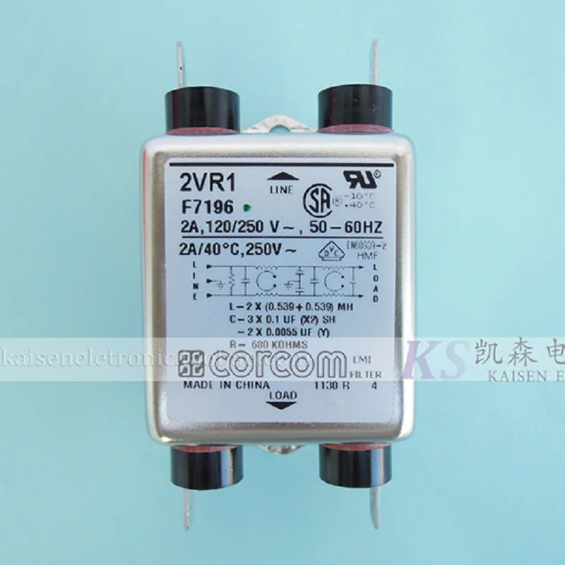 2VR1 R Series F7196 6609032-3 2A Anti-Electromagnetic Interference Single Phase Filter VDE