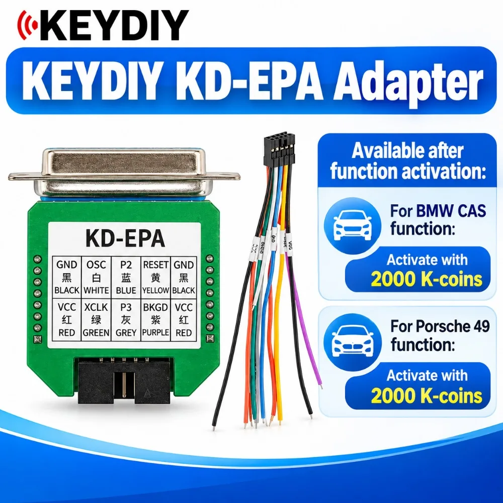 New KEYDIY KD-EPA Adapter Used with KD-X4 for BMW CAS Module Decryption & for Porsche 49 BCM Decryption