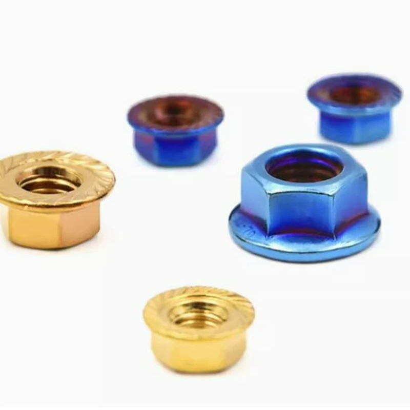 4/8pcs M4 M5 M6 M8 M10 M12 304 Stainless Steel Hexagon Hex Head Serrated Lock Spinlock Flange Nut image 4
