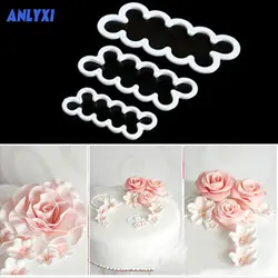 3PCS/set 3D Rose Petal Flower Shaped Cutter Maker Elegant Cake Mould Fondant Cake Decorating Mould Sugar Craft Mould DIY tools