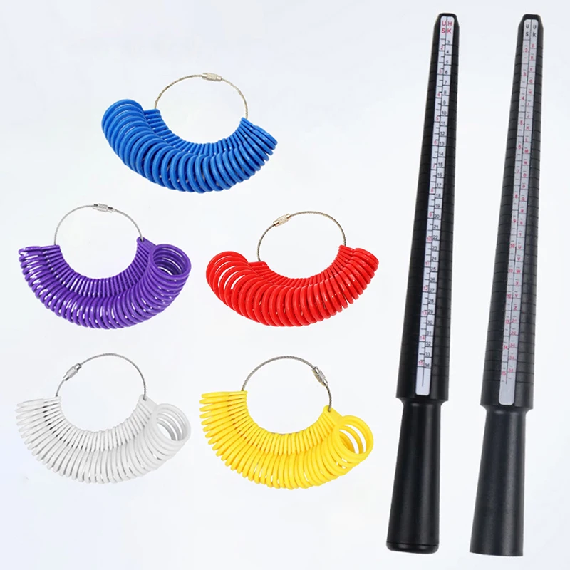 Plastic Ring Size Finder Mandrel Stick Finger Gauge Kit DIY Jewelry Making Ring
