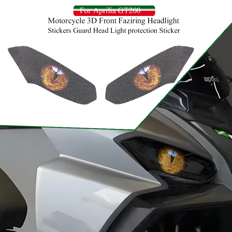 For Aprilia SR GT 200 GT200 Motorcycle Accessories Front Fairing Headlight Sticker Guard Sticker - 6