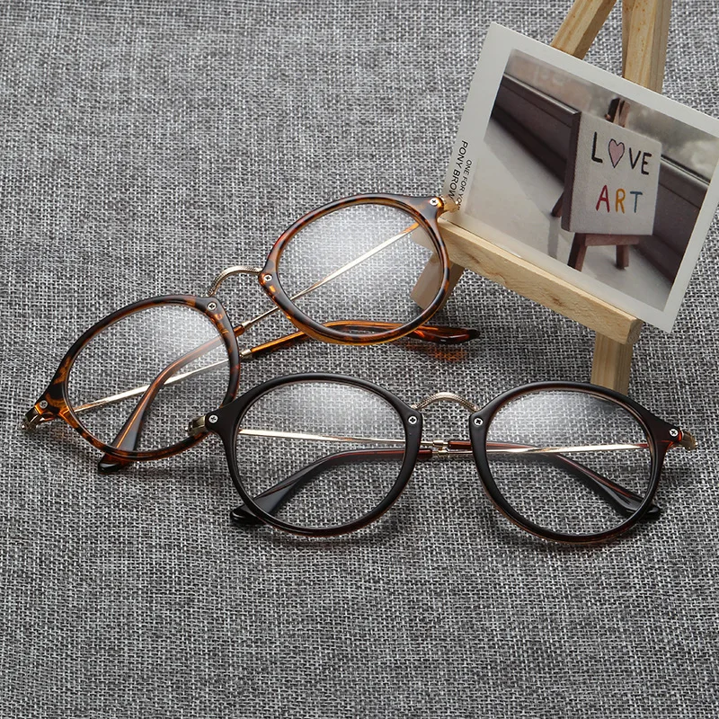 New Round Trendy Unisex Anti-radiation Spectacle Frames Women Vintage Style Men Popular Metal Clear Lens Anti-blue Glasses Frame