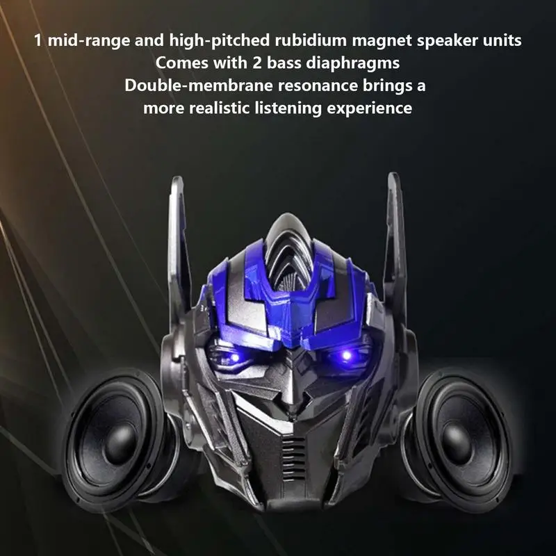 Creative Robot Head Wireless Speaker Mini Subwoofer Speaker FM Radio TF Card Portable Blutooth Speaker Best Gift For Kid
