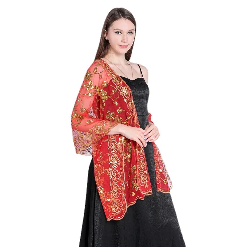 New Lightweight Sequins Shawls Wedding Gowns Evening Gowns Cheongsams Shawls Bridesmaids Shawls Scarves Female 8SJ16