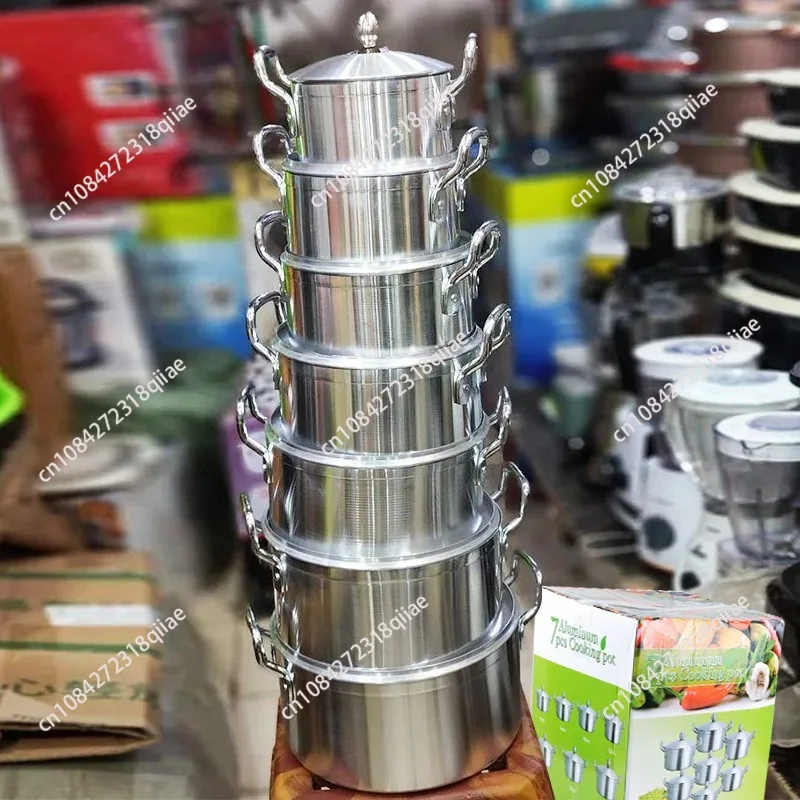 for 6-Piece Aluminum Pot 19-36 Cm Soup Pot Die-casting Casserole Forged Kitchen Pot Cookware Set