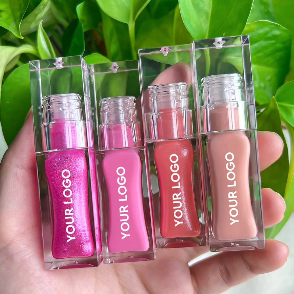 Veganistische vochtinbrengende lipgloss Private Label Clear Lipgloss Waterdichte matte vloeibare lippenstift Aangepast logo Make-up groothandel