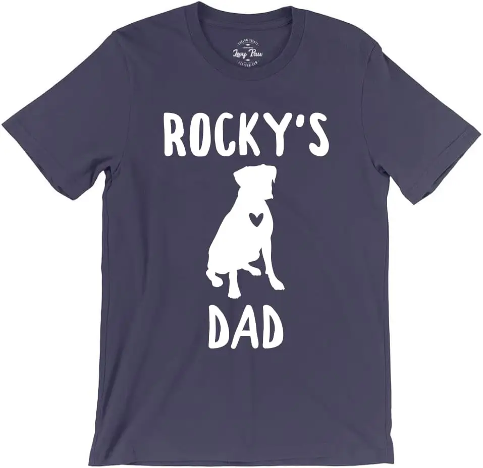 Personalized Dog Breed & Name T-Shirt for Men Cute Dog Dad Shirt Funny Dog Dad Gifts Multiple Colors