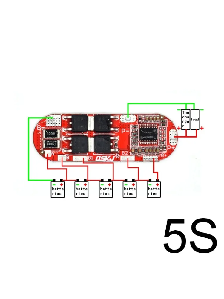 AliExpress NONE 5S 25A 18650 Li-ion Battery BMS Protection Board, 40-50A Peak for Power Tools E-Bike E-Scooter (18.5V/21V)