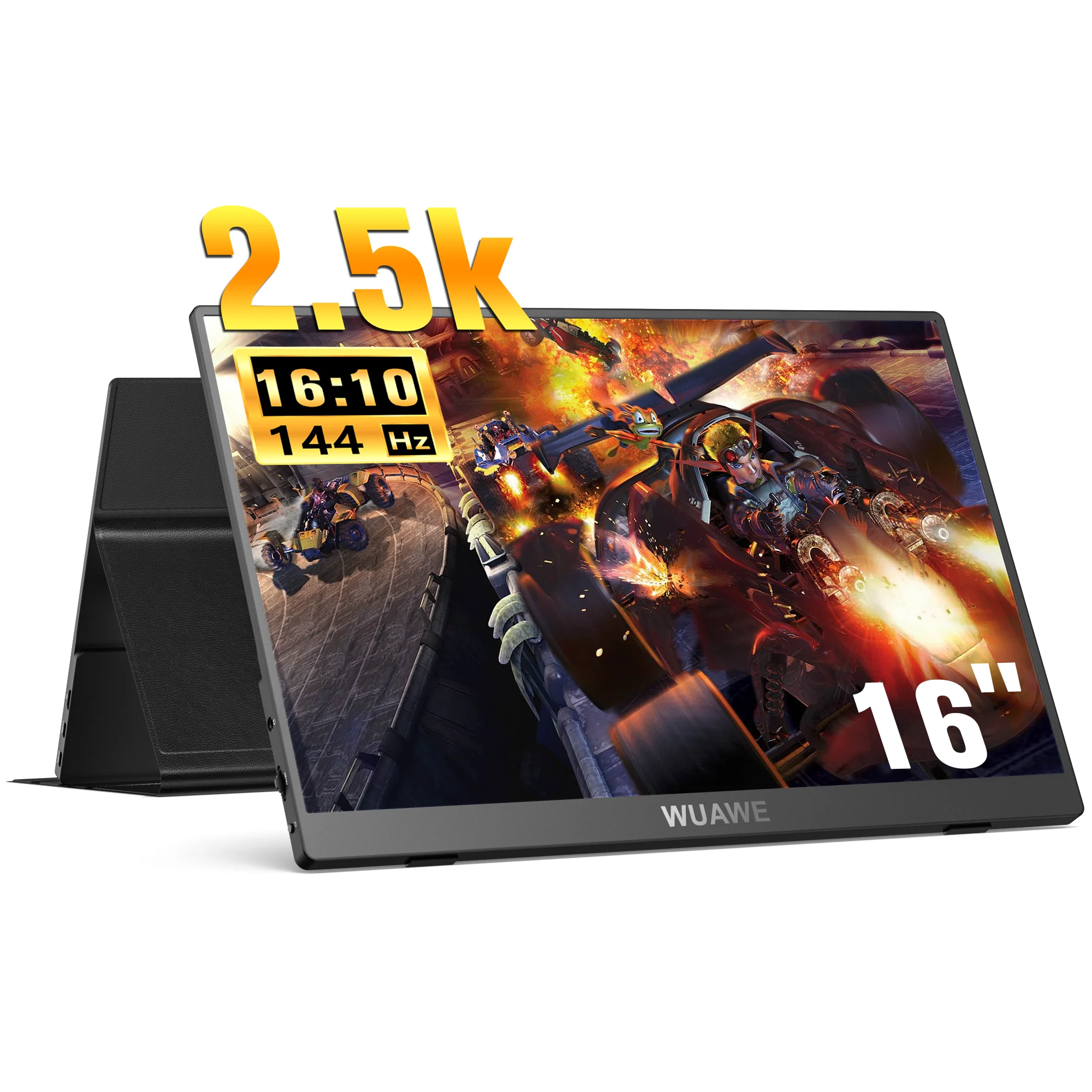 

Portable Monitor 16inch FHD 2.5K USB C HDMI Gaming Ultra-Slim IPS Display w/Smart Cover & Speakers,HDR Plug&Play, External Moni