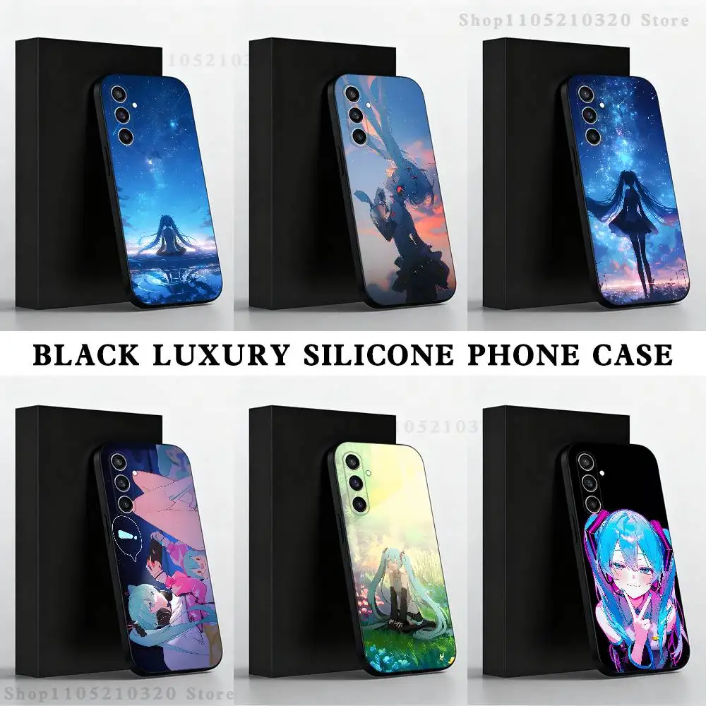 

Cartoon Cute H-Hatsune M-Miku Phone Case For Samsung S 25,24,23,22,30,21,10,9,Ultra,Plus,Lite,FE,4,5 G Black Soft Case