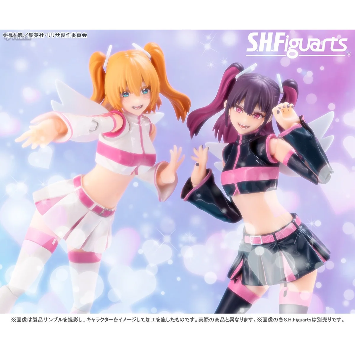 Bandai original shf série abrangente anjos airbornei lilisha/mikali tachibana anime figura de ação brinquedo modelo presente para meninos