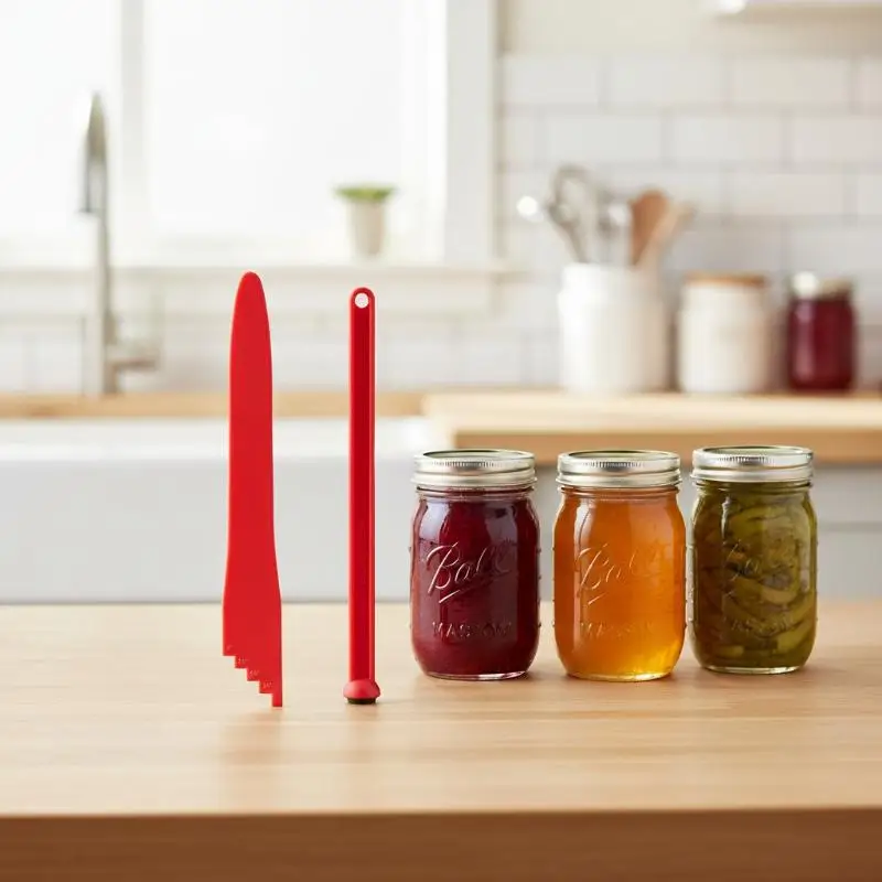 [L] Magnetic Jar Lid Lifter With Bubble Popper And Measuring Marks For Home Canning Jam Making Kitchen Use