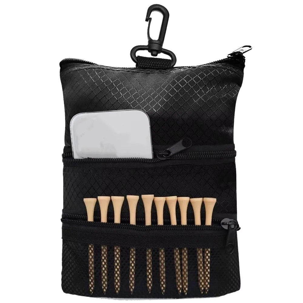 Waterproof Golf Ball Bag Three Layer Portable Golf Accessory Bag Lightweight Zippered Golf Carrier Golf Players
