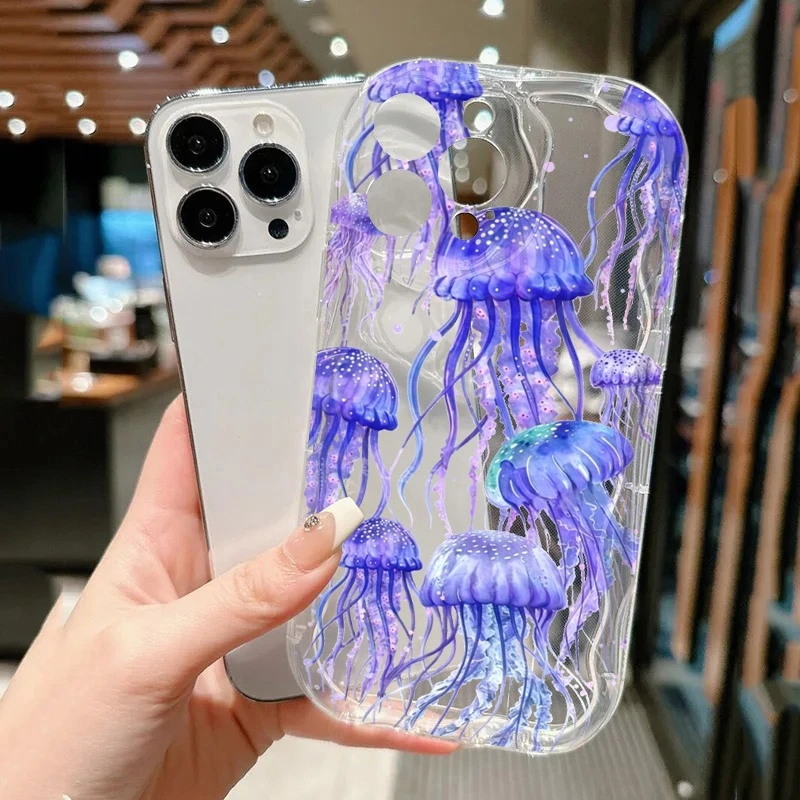 Vivido Medusa Modello Trasparente Cassa Del Telefono Per Xiaomi 14T Pro 13 12 11 Lite 5G 15 14 13 12 11 Antiurto Morbido TPU Della Copertura Posteriore