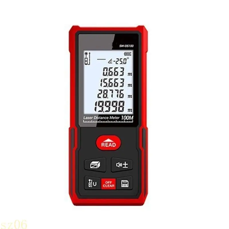 Q2Q4 Multiple Function Distance Meter with LCD Display Supporting Area Volumes Calculation Easy Carry ABS for Easy Field Use