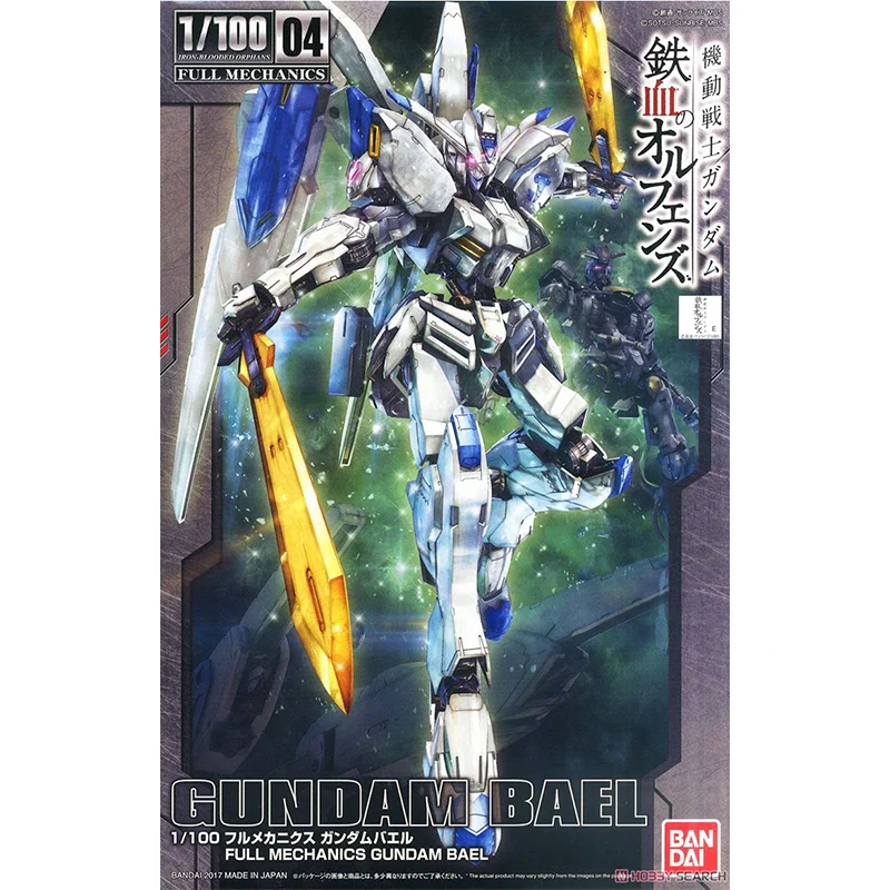 Bandai Original Gundam Model Kit Anime Figure GUNDAM BAEL TV 1/100 Action Figures Collectible Ornaments Toys Gifts for Kids